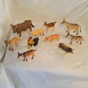 Colorful Farm Animal Figurine Collection